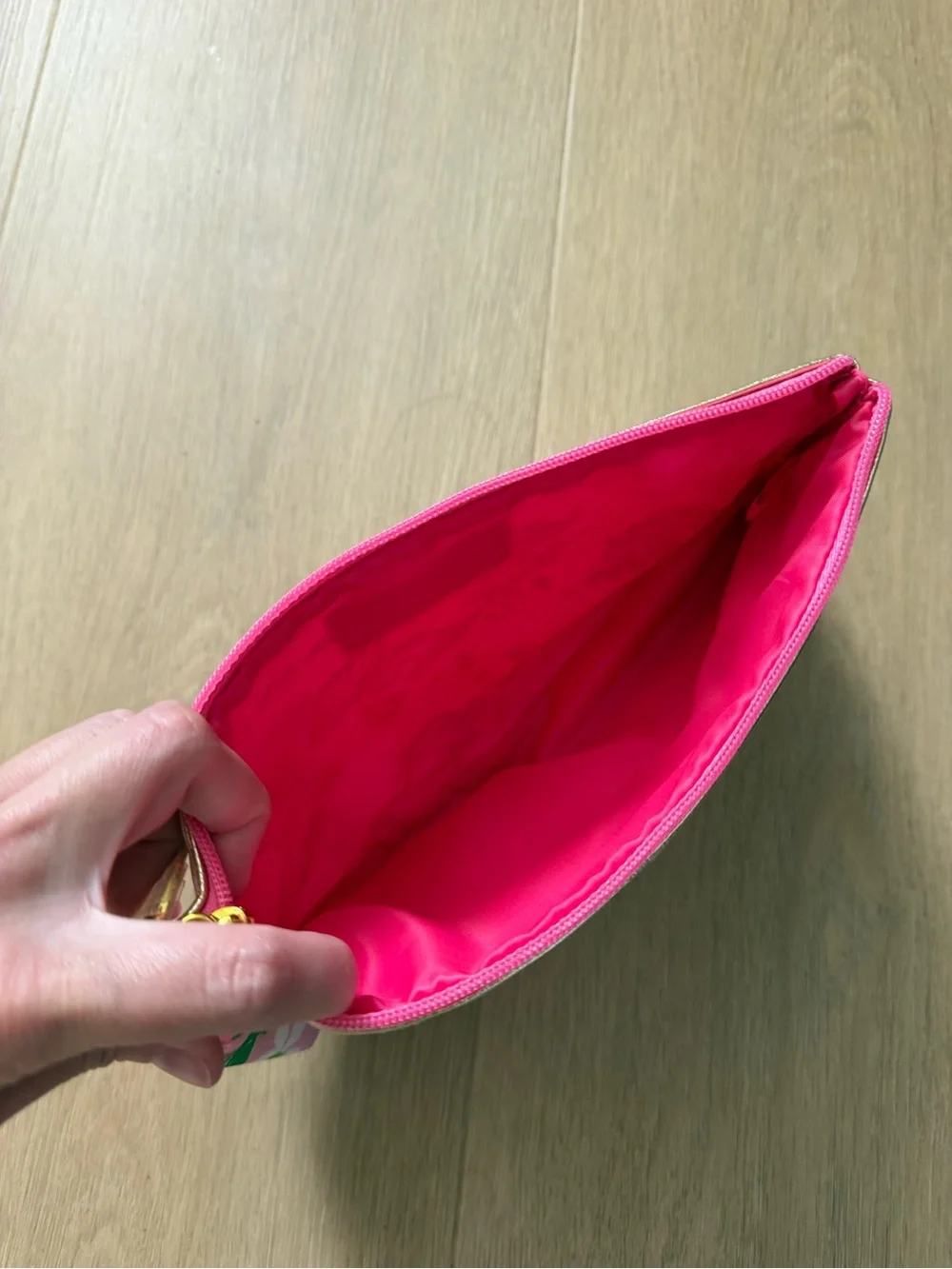 Lilly Pulitzer x Estée Lauder Pink Green Floral Cosmetic Pouch